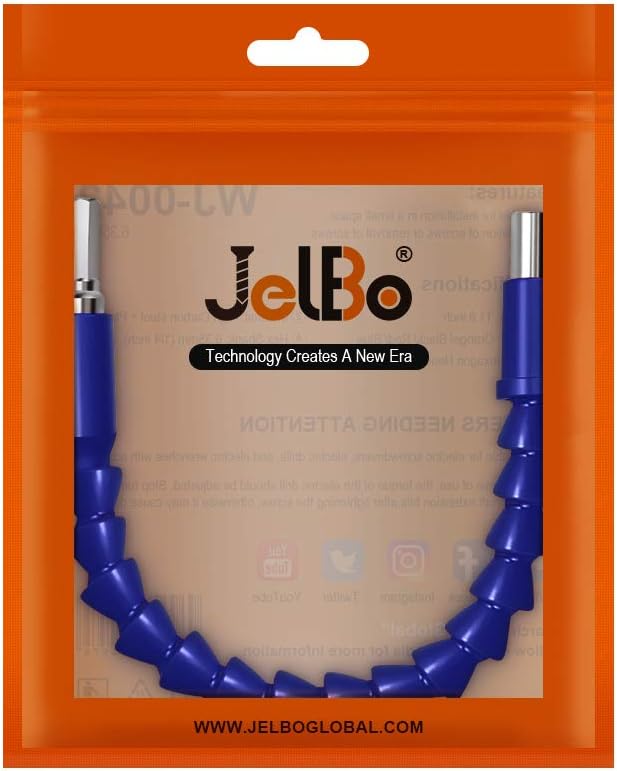 JelBo 11.8 Inch Flexible Shaft Extension Bits, 1/4'' Hex Shank Magnetic Screwdriver Bit Holder Connect Link, Flex Drive Quick Connect Adapter of Power Tools Accessories by Electric Drill(Blue)