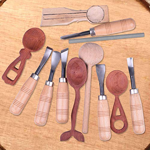 UNIROI Wood Carving Tools Knife Kit with Whetstone, 6pcs Wood Carving Chisel Set for DIY Art Craft Wood Carving Root Carving Ideal for Beginner and Professionals UF001