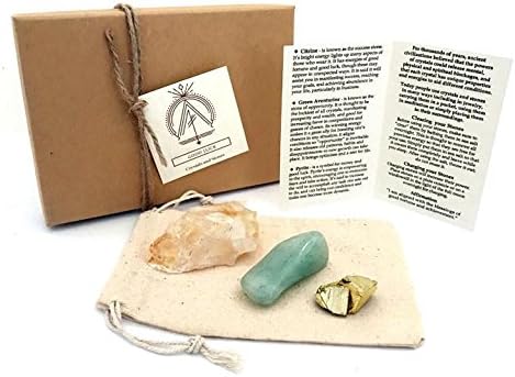 Good Luck Stone Gift Set by Cast of Stones - Green Aventurine, Citrine, and Pyrite