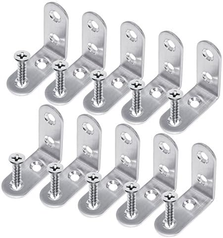 20pcs Angle Bracket Corner Brace, YSLF Stainless Steel 90 Degree Angle Bracket Joint Bracket Fastener with Screws
