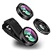 Phone Camera Lens,Kaiess 120° Super Wide Angle Lens + 198° Fisheye Lens & 15X Macro Lens, Clip on 3 in 1 Cell Phone Lens Kit for iPhone X, 8, 7, 6s, 6 Plus and More