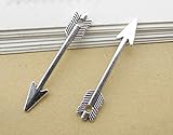 95 PC Silver Tone Tibetan Arrow Charm Pendants 30x5mm, Jewelry Making DIY Steampunk