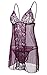 BMAKA Petite Size Women Bridal Lingerie Robe Lace Nightwear Babydoll Sets of 3
