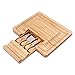 Premium Bamboo Cheese Board with Stainless Steel Knife Set | Great Gift Idea | Size 13''x13''x2''