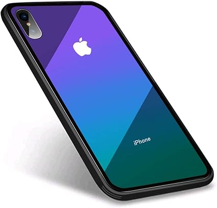 Amazon Iphone X ケース Iphone Xs ケース 強化ガラスケース グラデーション 背面ガラス9h硬度 Tpuバンパー 超薄超軽量 全面保護 カバー 光学メッキ加工 おしゃれ キズ防止 耐衝撃 ストラップホール付き パープル ケース カバー 通販