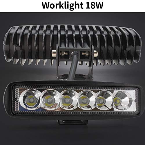 18W LED Light Bar,Ourbest 6 Inch Spot Led Work Light Pods Off Road Driving Fog Lights Waterproof for Vehicle Boat ATV SUV 4WD Jeep Car Truck Golf Cart