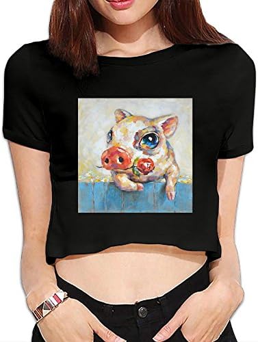 Pig Funny Husky Style Simple Innovative Upper Body Comfortable Womens Exposed Umbilical T X-Large
