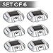 Solar Powered LED Marker Lights- Set of 6- Decorative Aluminum Lamps- Wireless Outdoor Security Light- Garden Decor Accent Lighting- Best for Driveway, Dock, Stairway, Path, Deck, Step, Pool, Patio