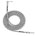 MIMIDI Guitar Amp Cord 10 ft 1/4 Inch Straight to Right Angle Instrument Guitar Cable for Amplifier, Electric Guitar/Bass/Amplifier/Keyboard/Pro Audio (Black)
