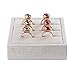 Oirlv linen 3 Slots Ring Earrings Display Trays Showcase Jewelry Organizer (creamy-white,square)