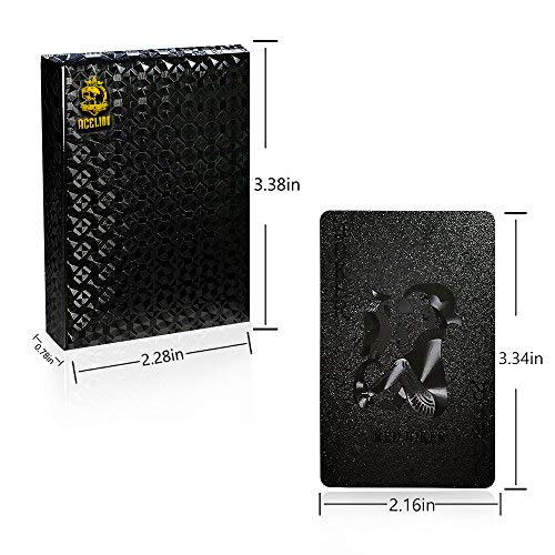 Acelion Playing Cards Diamond Poker Playing Gift Cards 1 Deck Black - Thumbnail 2