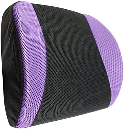 Yenzch Bamboo Charcoal Memory Waist Cushion Back Lumbar Support with Adjustable Rope- Purple