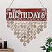 JHYQ-US [Mom Birthday Gifts] Family Birthday Calendar Wooden Crafts Wall Hanging Plaque Board for Family Friends Birthday Reminder with 50 Pieces Wooden DIY Discs Hanging One by One
