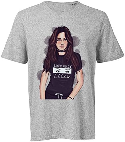Palalula Women's Music Smile Camila Cabello T-Shirt M Grey