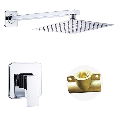 HEABLE Shower Faucet Set Chrome, Single Function Shower Trim Kit with Rough-in Valve Bathroom Luxury Rain Shower Set Bath Rainfall Shower S 並行輸入品 Heable Shower Faucet Set Brushed Nickel, Single Function Shower