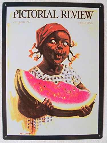 Black Americana GIRL Metal Poster Advertising Sign,Vintage Produce Watermelon
