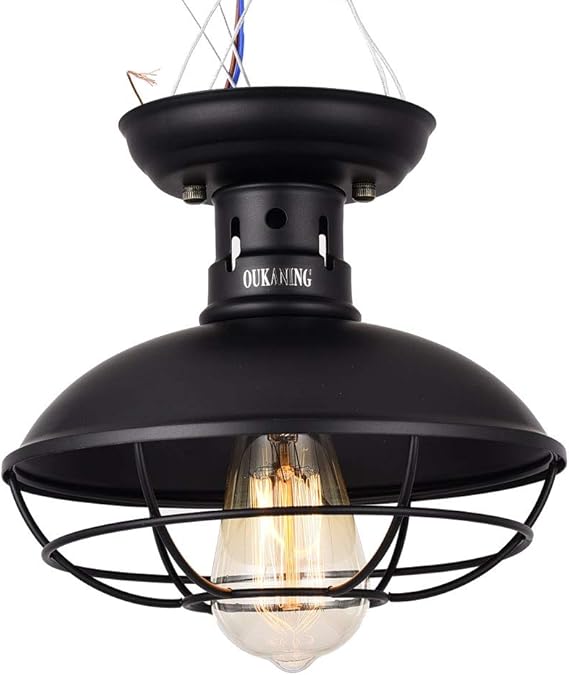 Wangkangyi - Lámpara de techo colgante con forma de jaula de metal