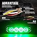 Xprite Green 4 LED 4 Watt Emergency Vehicle Waterproof Surface Mount Deck Dash Grille Strobe Light Warning Police Light Head with Clear Lens
