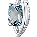 PEORA Aquamarine Pendant Necklace for Women 925 Sterling Silver, Natural Gemstone, 2 Carats Radiant Cut 8x6mm, Vintage Floating Solitaire Design with 18 inch Chain
