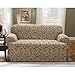 SureFit Scroll T-Cushion - Loveseat Slipcover - Brown (SF36222)