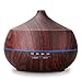 Tenswall Arova Essential Oil Diffuser Aromatherapy 400ML Aroma Cool Humidifier, Adjustable Mist Mode, Auto Shut-Off, 7 Color Changing LED Light Office Home Baby-Dark Brown