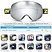 ZIONOR X7 Ski Snowboard Snow Goggles for Men Women Anti-fog UV Protection Spherical Dual Lens Design (VLT 8.59% Black Frame Silver Lens)