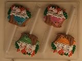 3 bunnies in basket w/ carrots in background E130 Easter Chocolate Candy Mold