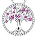 Fine Jewelry Gifts ❤️The Tree of Life❤️ Necklace Created Aquamarine Blue Sapphire Jewelry for Mom Wife Family Sterling Silver March September Birthstone Necklace for Women