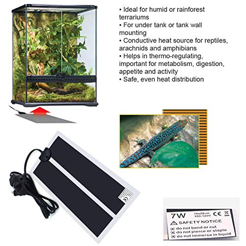 ATian Reptile Heating Pad, Reptile Tank Warmer with Temperature Controller Pet Heat Mats 7W