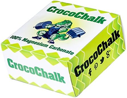 CrocoChalk - Chalk Block - Hand Gym Chalk White, Packaged Blocks for Gymnastics, Power Lifting, Crossfit, Climbing No Slip Anti-Skid Carbonate Chalk Sport Training, Sweat-Free Pack of 8