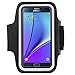 HILDA Armband Compatible Galaxy Note 5 Feartured with Sport Scratch Resistant Material Slim Lightweight Dual Arm Size Slots Sweat Resistant Key Pocket with Headphone Ports Black