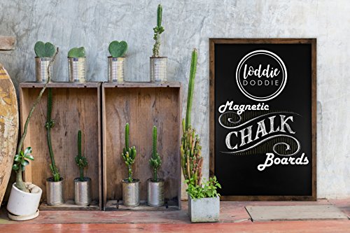 Rustic Framed Premium Surface Magnetic Large Chalk Board- 24"x36" by Loddie Doddie. Perfect board for use with Chalk Markers and Home Decor