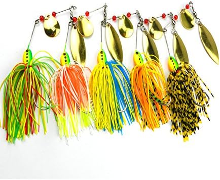 Hard Spinner lure Spinnerbait Kit Mix colors Bass Bait Minnow Fishing lures Set Floating Popper for Bass and Trout Hard Plastic with Tackle Hooks