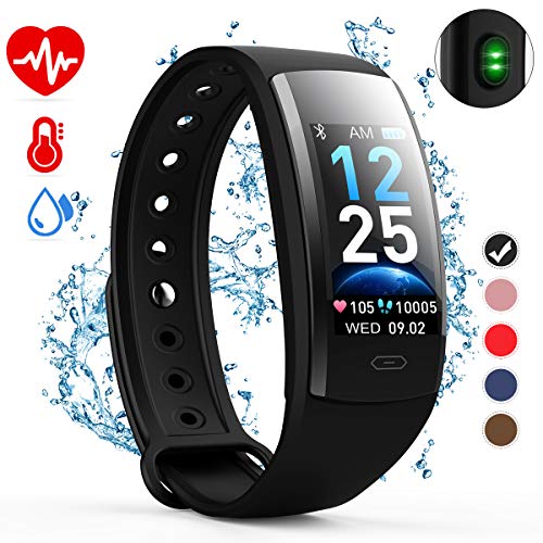 GOLDEN HOUR Fitness Tracker HR, Activity Tracker with Heart Rate Monitor, IP67 Waterproof Smart Brac GOLDEN HOUR Fitness Tracker HR, Activity Tracker with Heart Rate Monitor, IP67 Waterproof Smart Brac
