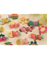 Lace Kenzola 12pc Toddler Hand-made Crocheted Animal Theme Mini Hair Barrettes Set