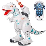 JIEQI Remote Control Dinosaur Robot for Kids,Intelligent Robot Toys Sings Dances Sprays Mist Launches Missiles Walking Fight Models Electronic RC Robot Toys for Boys Girls Gift