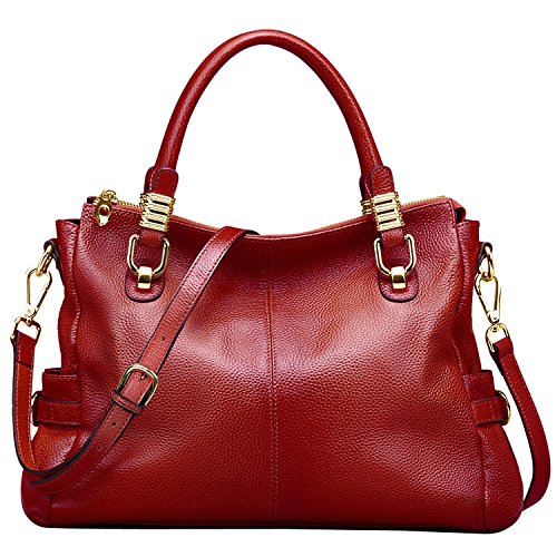Jack&Chris Ladies Handbags and Purses Tote Bag for Women Leather Shoulder Bag, WB517 (Wine)