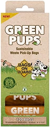 Green Pups Sustainable Dog Waste Pickup Bags, Multiple Sizes and Counts
