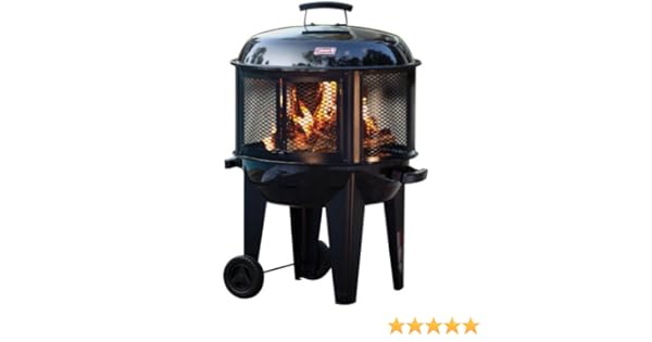 Amazon Com Coleman Round Fireplace With Wheels And Cover Home