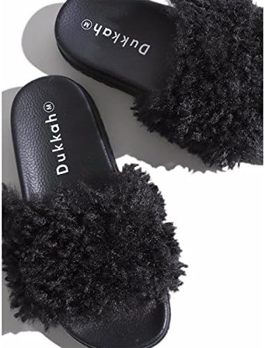 Amazon ウィゴー レディース プードルファーサンダル ブラック M Wego ウィゴー ファッションサンダル