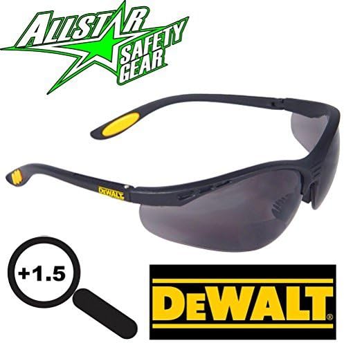 Lunarland Dewalt Reinforcer Rx +1.5 Bifocal Safety Glasses Smoke Lens Dpg59-215D Sunglass
