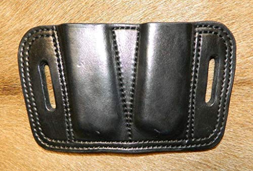 Leather - Double Magazine Ammunition Pouch, For .45 acp mags, Fits Colt 1911's; or Sig P220's magazines