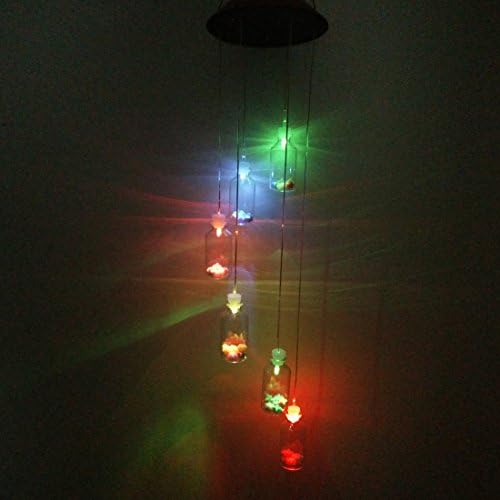 Penfly LED Solar Power Wish Bottles Chime Light for Home Outdoor Yard Landscape Garden Decoration RGB Color Changing