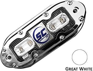 shadow-caster SCM-4 Series Stainless Steel Surface Mount Underwater Light, 17W, w/20' wire