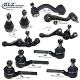 DLZ 10 Pcs Front Suspension Kit-2 Upper 2 Lower Ball Joint 2 Inner 2 Outer Tie Rod End 1 Idler Arm 1 Pitman Arm Compatible with 1973-1976 Dodge Dart Plymouth Duster Plymouth Scamp Plymouth Valiant