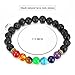 SROMAY 7 Chakra Lava Stone Diffuser Bracelet Crystal Reiki Healing Balancing Natural Gemstone Round Beads
