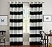 Turquoize Window Treatment Thermal Insulated Grommet Room Darkening Striped Curtains Drapes for Bedroom/Living Room (2 Panels, 55 x 96 Inches, Black/White)