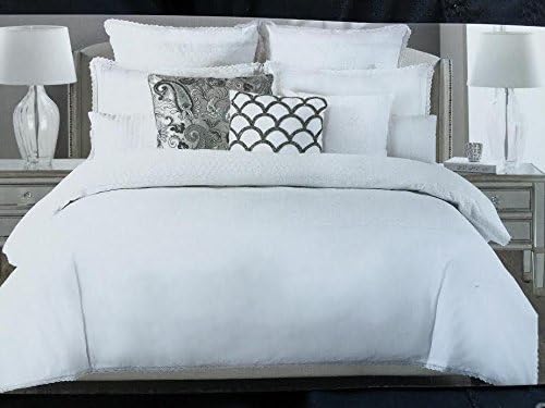 Amazon Com Tahari Home White Luxury Crochet Queen Comforter Set 6