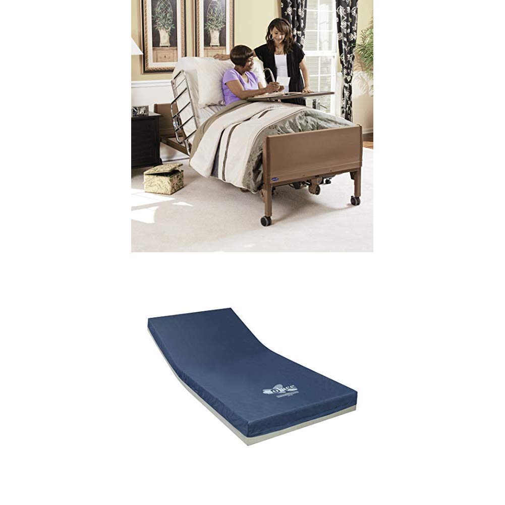 Invacare Full Electric Homecare Bed with Solace Performance Mattress (Bundle Includes 5410IVC + SKS1080)