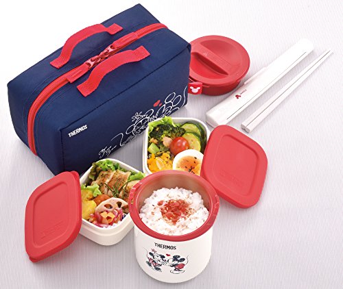 Thermos Thermal Bento Lunch Box Disney Mickey Minnie Mouse Navy Red Japan Ebay
